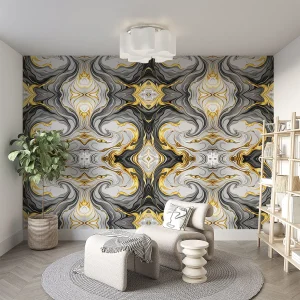 Home 5 Amber Drift Gold Abstract Wallpaper
