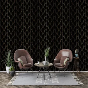 Home 10 Black Gold Art Deco Wallpaper