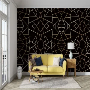 Home 11 Black Gold Geometric Wallpaper